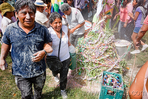 people dancing around the apacheta - carnaval - carnival in jujuy capital (argentina), andean carnival, apacheta, argentina, carnaval de la quebrada, crowd, jujuy capital, noroeste argentino, pachamama, san salvador de jujuy