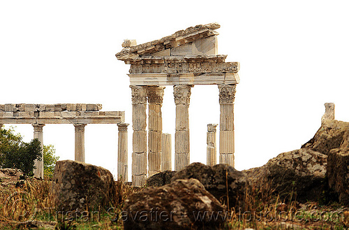 pergamum roman ruins (turkey country), antique, marble columns, marble stone, pergamum, roman ruins, temple, white marble