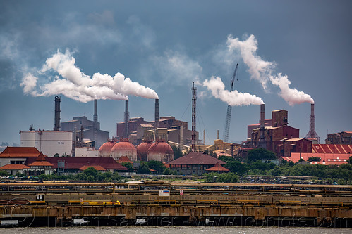 petrokimia gresik - gresik petrochemical plant - surabaya (indonesia), environment, factory, gresik plant, madura strait, petrochemical plant, petrokimia gresik, pollution, surabaya