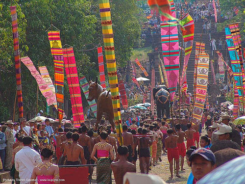 ปราสาทหินพนมรุ้ง - phanom rung festival - thailand, banners, black elephant, bull, carnival float, cow, elephant sculpture, elephant statue, ปราสาทหินพนมรุ้ง