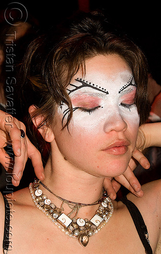 pi - nye 2009 party at somarts (san francisco), makeup, necklace, new year's eve, woman