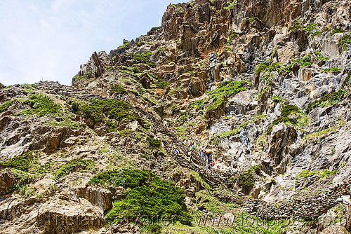 pilgrims on trail - amarnath yatra (pilgrimage) - kashmir, amarnath yatra, hiking, hindu pilgrimage, india, kashmir, mountain trail, mountains, pilgrim, trekking