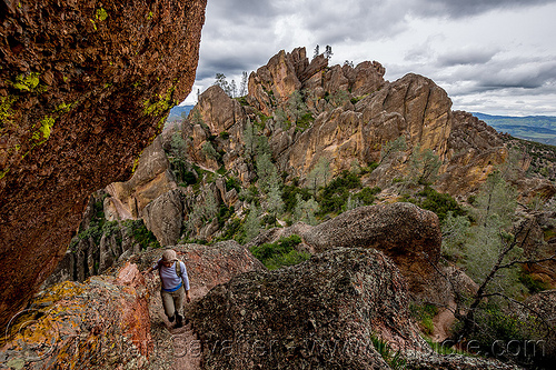 pinnacles national park (california) - high peaks trail, hiking, landscape, pinnacles national park, rock formations, trail, woman