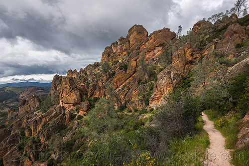 pinnacles national park (california) - juniper canyon trail, hiking, landscape, pinnacles national park, rock formations, trail