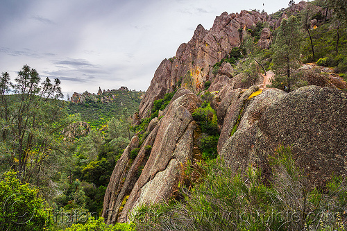 pinnacles national park (california) - rock formations - condor gulch trail, condor gulch trail, hiking, landscape, pinnacles national park, rock formations