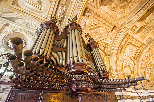 pipe organ - san augustin church - manila (philippines), architecture, ceiling, manila, philippines, pipe organ, san augustin church, trompe l'oeil