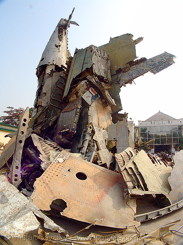 plane wrecks - war - american - vietnam, aircraft, army museum, bent, crashed, debris, hanoi, military, pieces, plane, shot down, twisted, vietnam war, warplane, wreck, wreckage