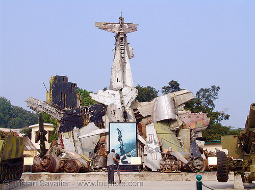 plane wrecks - war - american - vietnam, aircraft, army museum, bent, crashed, debris, hanoi, military, pieces, plane, shot down, twisted, vietnam war, warplane, wreck, wreckage