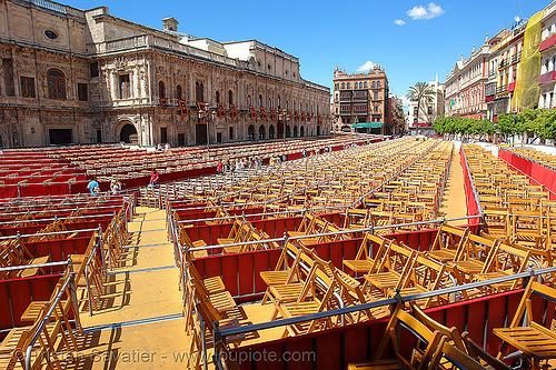 plaza de san francisco - sevilla, chairs, easter, plaza de san francisco, semana santa, sevilla