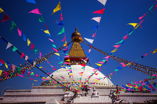 prayer flags at the bodnath stupa - boudhanath - kathmandu (nepal), bodnath stupa, boudhanath, buddhism, kathmandu, prayer flags, tibetan