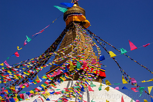 prayer flags on the bodnath stupa - boudhanath - kathmandu (nepal), bodnath stupa, boudhanath, buddhism, kathmandu, prayer flags, tibetan