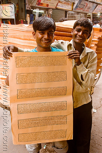 printed tibetan prayers (india), delhi, jayyed press, man, print shop, printed paper, printed sheets, printing shop, tibetan prayers, workers