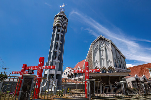 protestant church in manado, architecture, manado, modern church