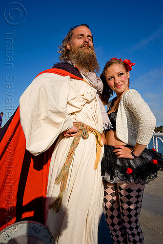 randal and catie - superhero street fair (san francisco), catie, islais creek promenade, man, randal smith, superhero street fair, woman