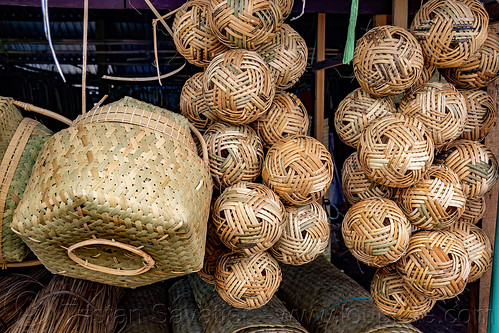 rattan balls for playing sepak takraw, bolu market, pasar bolu, rantepao, tana toraja