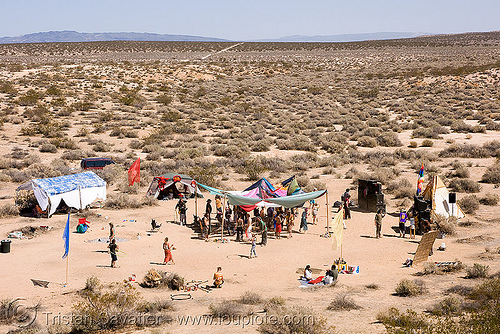 rave party in the desert, dancing