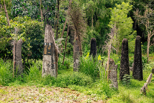 recently erected toraja megalith memorial stones (menhirs) in bori kalimbuang, bori kalimbuang, megaliths, memorial stones, menhirs, simbuang batu, tana toraja