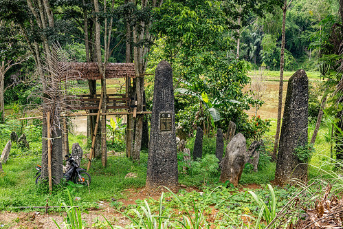 recently erected toraja megalith memorial stones (menhirs) in bori kalimbuang, bori kalimbuang, megaliths, memorial stones, menhirs, simbuang batu, tana toraja