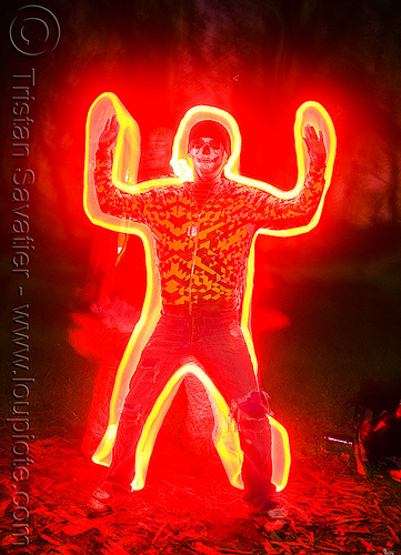 red ghost silhouette, full moon party, ghost, golden gate park, light drawing, light graffiti, light painting, night, red light, silhouette