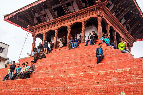 the red pyramid of maju deval temple in kathmandu (nepal), durbar square, hindu temple, hinduism, kathmandu, maju deval, pyramid, red