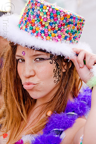 rhinestone party hat, carnival hat, melanie, rhinestone hat, woman