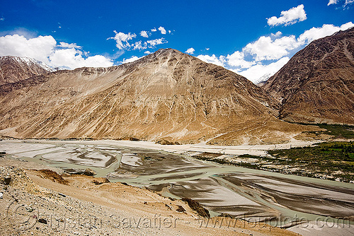 river - nubra valley - ladakh (india), ladakh, landscape, mountain river, mountains, nubra valley, river bed