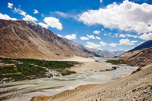 river - nubra valley - ladakh (india), ladakh, landscape, mountain river, mountains, nubra valley, river bed