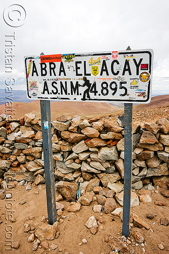 road sign - abra el acay - acay pass (argentina), abra el acay, acay pass, argentina, mountain pass, noroeste argentino, road sign