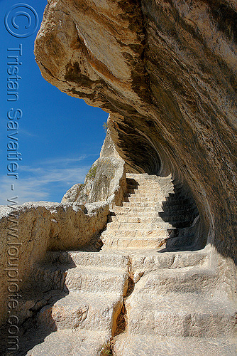 rock-cut stairs connecting the tombs of pontic kings (amasya), amaseia, amasya, archaeology, cliff, harşena, mountain, pontic tombs, pontus, rock cut, rock tombs, rock-tomb, vertical