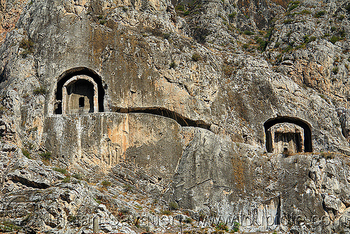 rock-tombs of the pontic kings (amasya), amaseia, amasya, archaeology, cliff, harşena, mountain, pontic tombs, pontus, rock cut, rock tombs, vertical