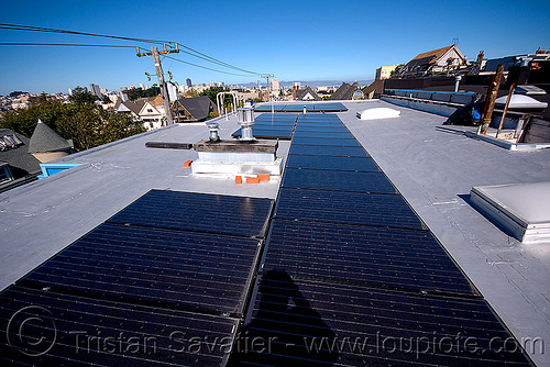 rooftop solar panels, electrical lines, electricity, photovoltaic array, power lines, rooftop, solar array, solar energy, solar panels