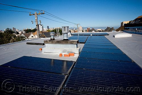 rooftop solar panels, electrical lines, electricity, photovoltaic array, power lines, rooftop, solar array, solar energy, solar panels