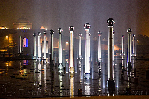 rows of columns - ambedkar stupa -ambedkar park - lucknow (india), ambedkar memorial, ambedkar park, ambedkar stupa, architecture, columns, lucknow, monument, night