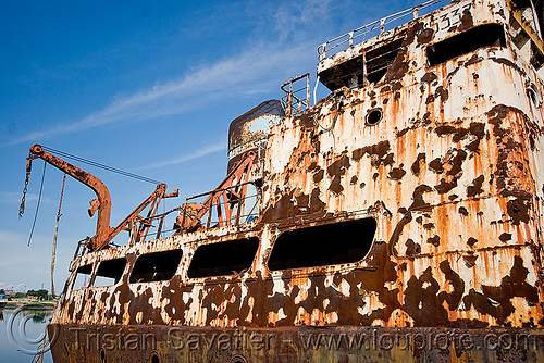 rusting ship in la boca (buenos aires), argentina, boat cemetery, buenos aires, cape blanco, cargo ship, la boca, oil tanker ship, petroleum tanker, riachuelo, rusting, rusty, río la matanza, río matanza, ship cemetery, ship graveyard, wreck