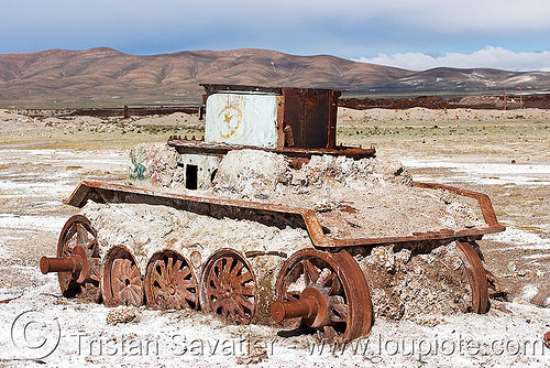 rusty armored tank - uyuni (bolivia), army, bolivia, military, railway, rusting, rusty, scrapyard, train cemetery, train graveyard, train junkyard, uyuni