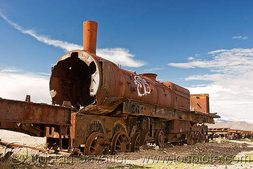 rusty steam locomotive - train cemetery - uyuni (bolivia), bolivia, enfe, fca, railroad, railway, rusty, scrapyard, steam engine, steam locomotive, steam train engine, train cemetery, train graveyard, train junkyard, uyuni