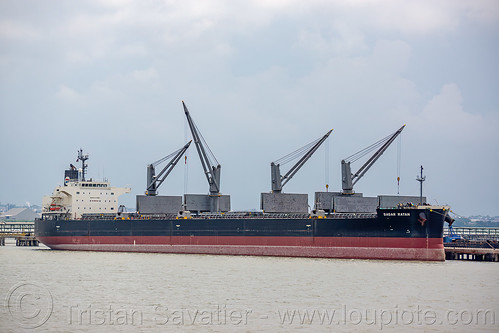 sagar ratan - bulk carrier ship, boat, cargo ship, madura strait, merchant ship, ship cranes, surabaya