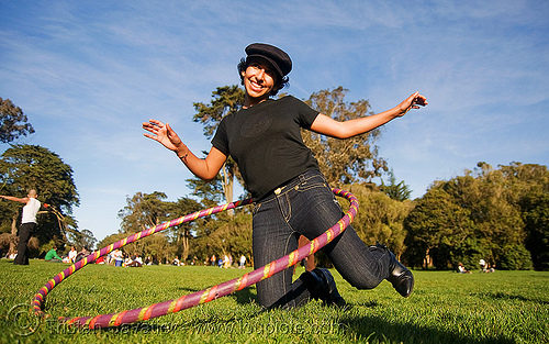sahar with hula-hoop - golden gate park (san francisco), hula hoop, hula hooper, hula hooping, sahar, woman