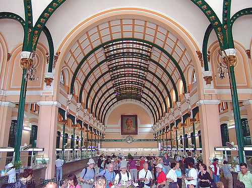 saigon's central post office - gustave eiffel - vietnam, gustave eiffel, ho chi minh city, post office, saigon