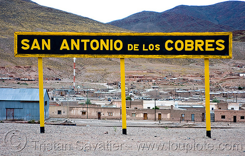 san antonio de los cobres (argentina), argentina, noroeste argentino, railroad, railway, san antonio de los cobres, sign, train station, tren a las nubes