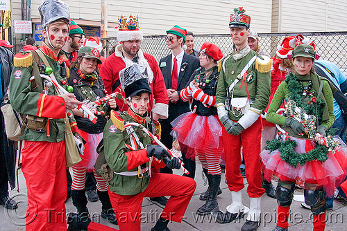 santa army - santacon (san francisco), army, christmas, costumes, edw lynch, evan wagoner lynch, military, santa claus, santacon, santarchy, santas, soldiers