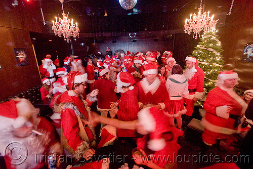 santacon 2009 - santa claus convention (san francisco), christmas, costumes, crowd, red, santa claus, santacon, santarchy, santas, the triple crown