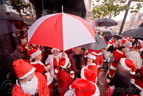 santacon 2009 - santa claus convention (san francisco), christmas, costumes, red, santa claus, santacon, santarchy, santas, the triple crown