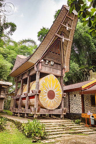 sarcophagus with tongkonan roof - kete-kesu traditional toraja burial site, cemetery, grave, graveyard, kete kesu burial site, liang, sarcophagus, tana toraja, tomb, tongkonan roof