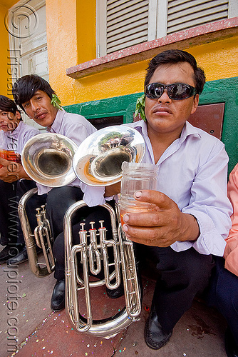 saxhorn player - banda rey imperial from potosi - carnaval - carnival in jujuy capital (argentina), andean carnival, argentina, banda rey imperial, carnaval de la quebrada, jujuy capital, man, marching band, noroeste argentino, san salvador de jujuy, saxhorn