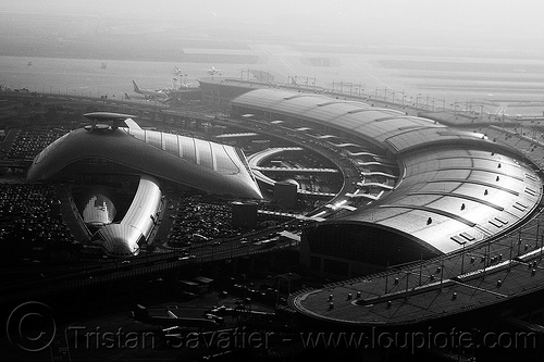 seoul incheon airport - aerial view, aerial photo, architecture, building, exterior, incheon airport, roof, seoul airport