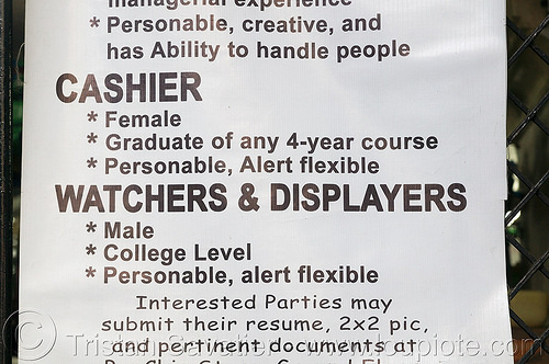 sexist job posting (philippines), job offer, job posting, sexism, sexist