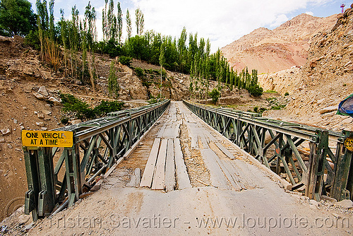 shaky bridge - basko - ladakh (india), basko, ladakh, road, single-lane bridge