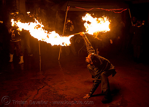 shanti (alex) spinning fire staff - jelly's (san francisco), fire dancer, fire dancing, fire performer, fire spinning, fire staff, night, shanti alex, spinning fire