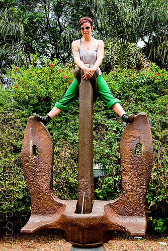 ship anchor monument (buenos aires), anchor, argentina, buenos aires, krista, marine, monument, puerto madero, woman